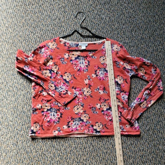 Garnet Hill 100% Merino Wool Fall Blooms Sweater Size Small - Picture 7 of 9